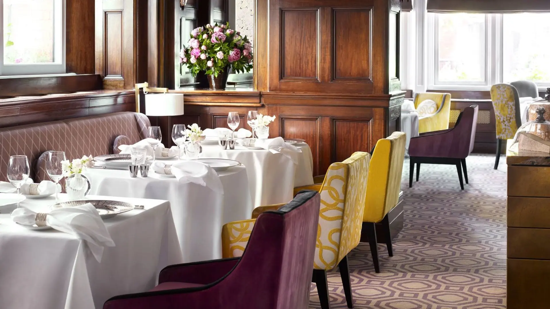 dining tables at Hélène Darroze by Chef Hélène Darroze