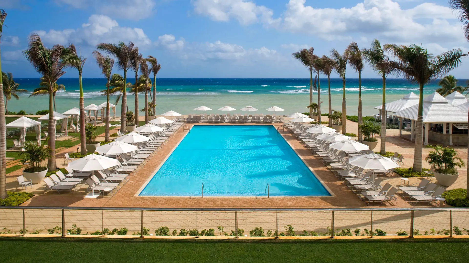 the swimming pool at Hilton Rose Hall Resort & Spa, Jamaica