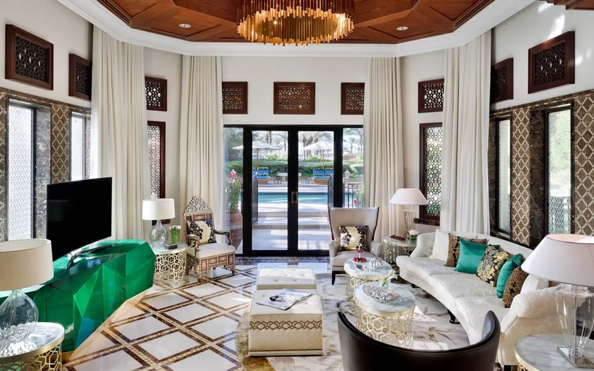 lounge area of a room at One&Only Royal Mirage