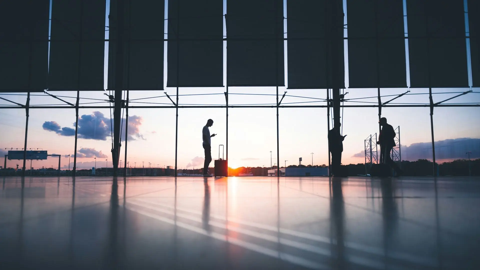 travellers at an airport