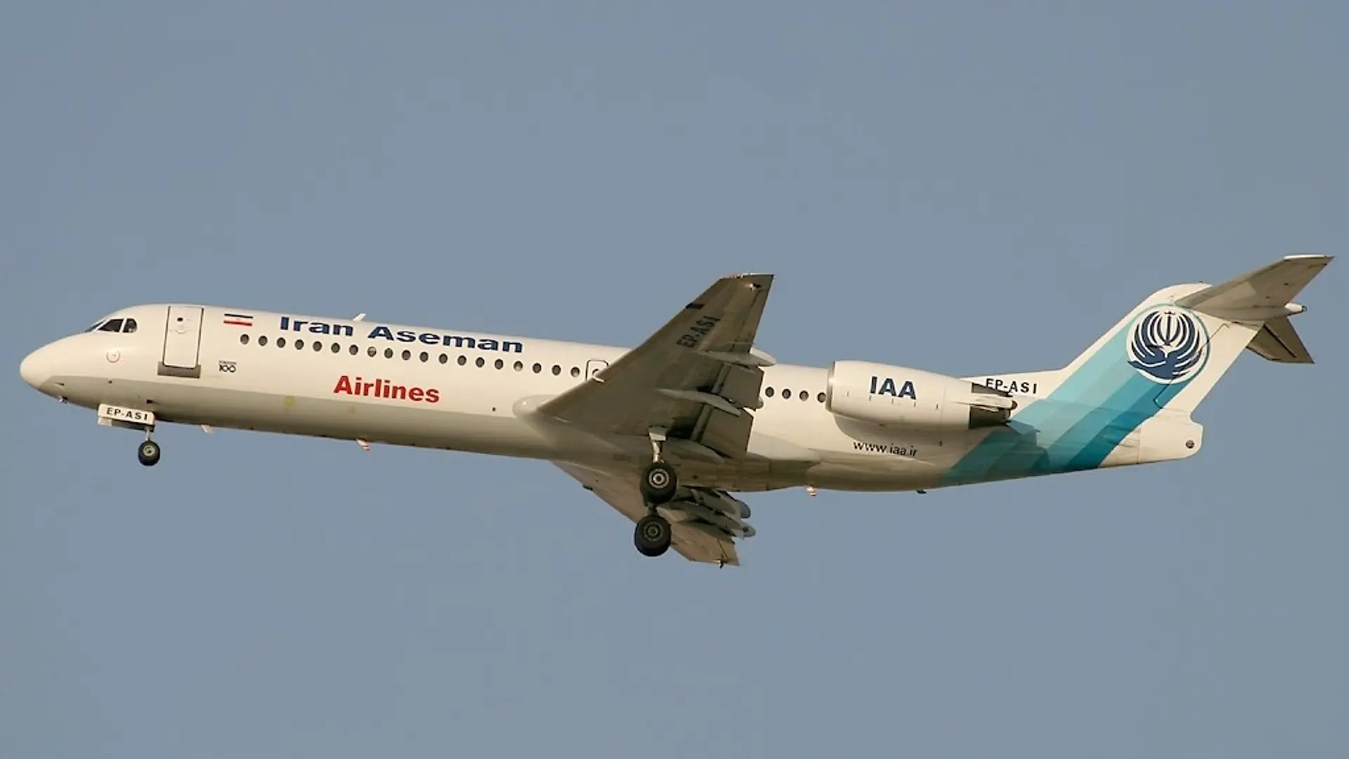 The Iran Aseman Airlines fokker 100 in the iar