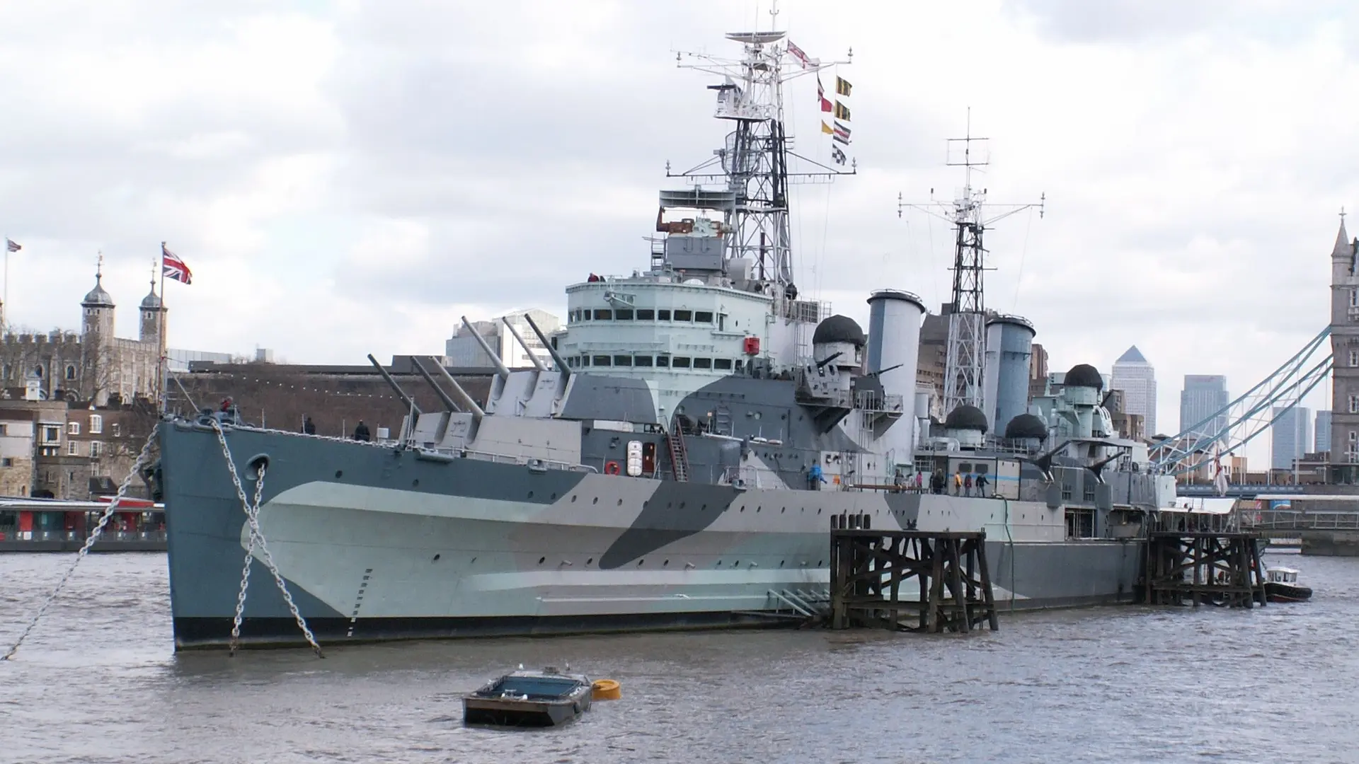HMS Belfast in the mornining 