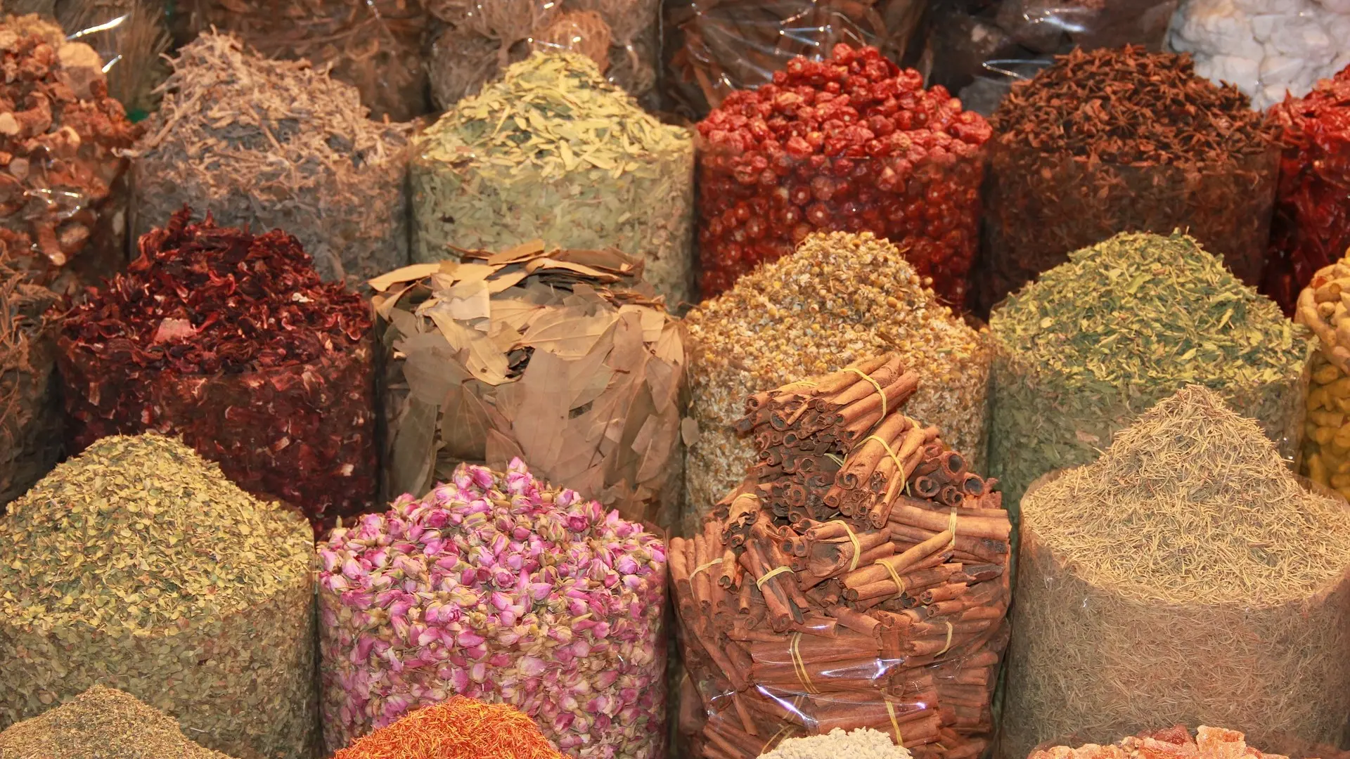 herbs being sold at The Souks