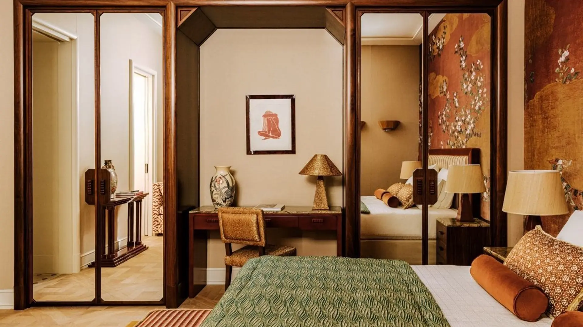 Bedroom at saint james hotel paris with a brown design look
