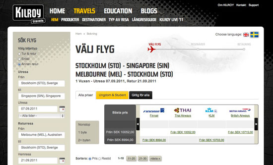 Businessclass.se Resebyråtest 2011: Plats 5 - Kilroy Travels - 2