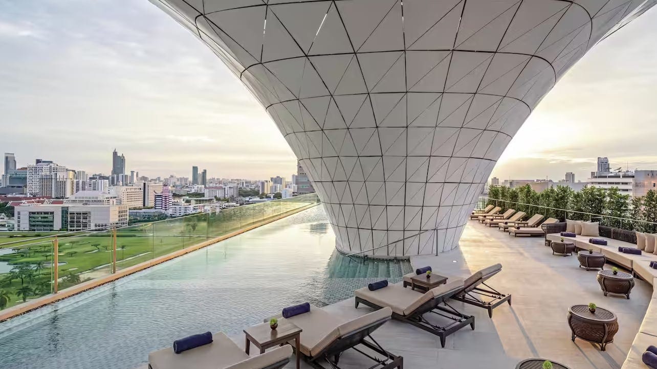 Pool area at waldorf astoria bangkok