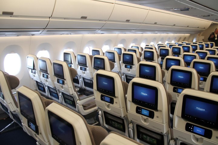 Titta in i världens nyaste passagerarflygplan Airbus A350 - Kabinen - 2