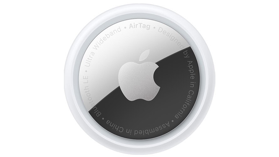 The grey and black Apple AirTag - Bluetooth 5.0
