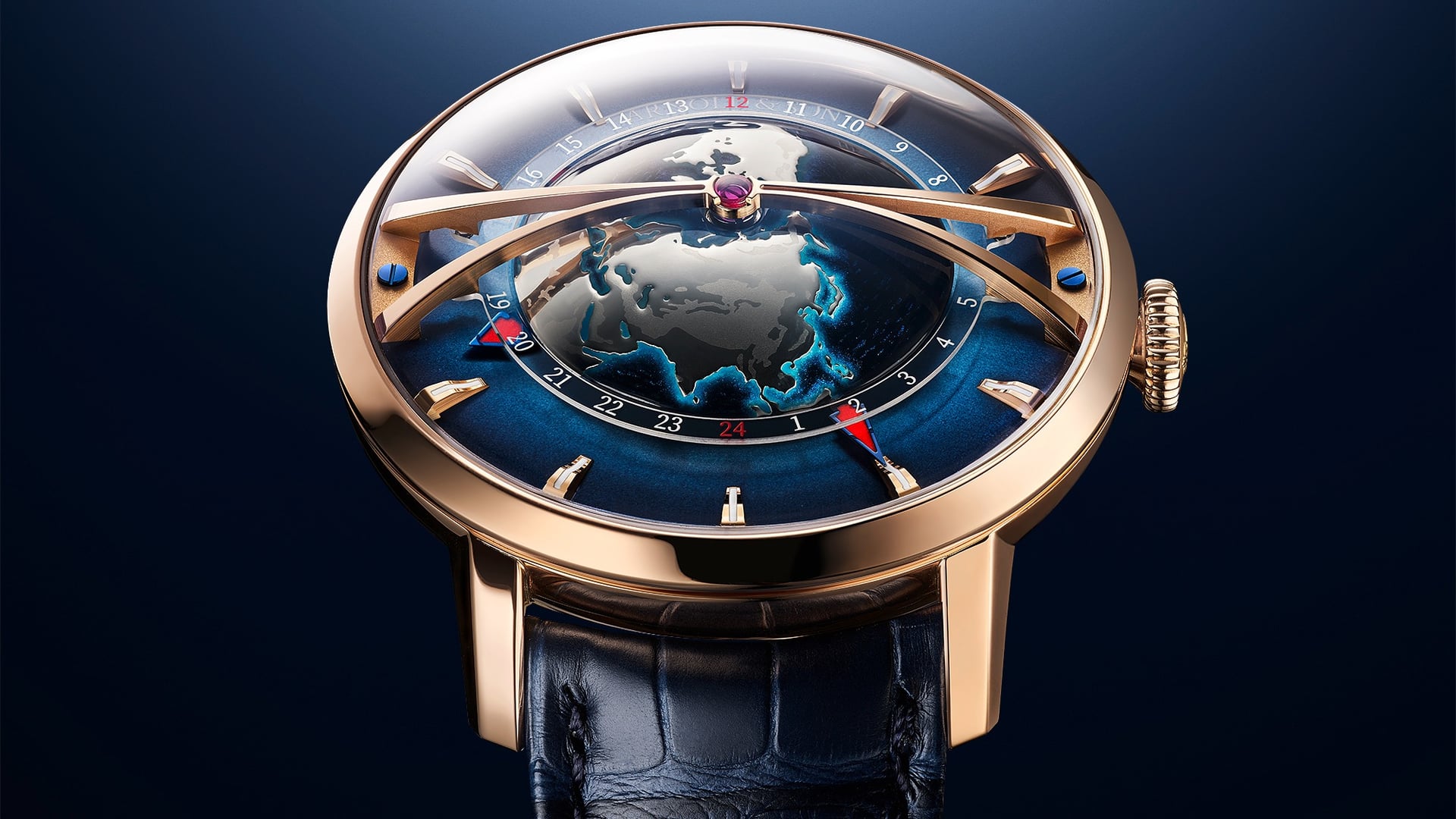 Arnold å Son Globetrotter watch.