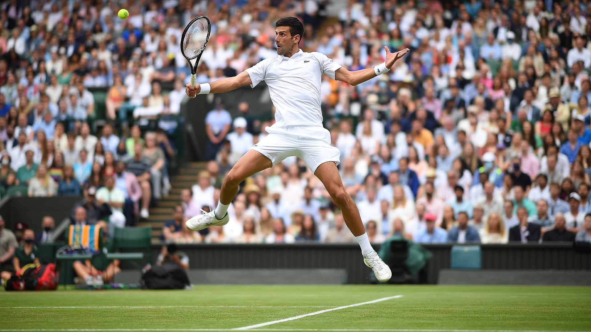 Djokovic playing at wimbeldon