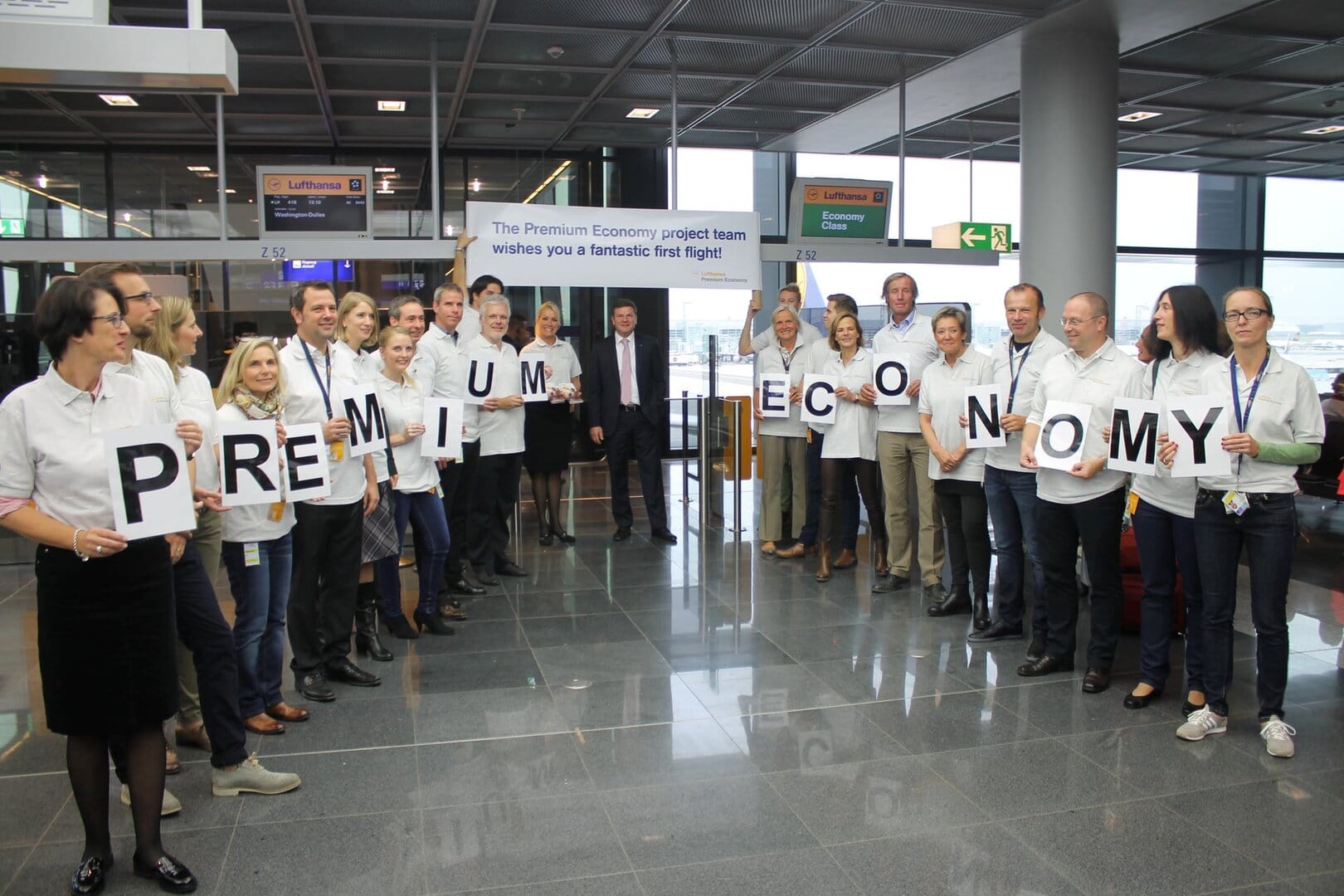 Första flygningen med Lufthansa Premium Economy