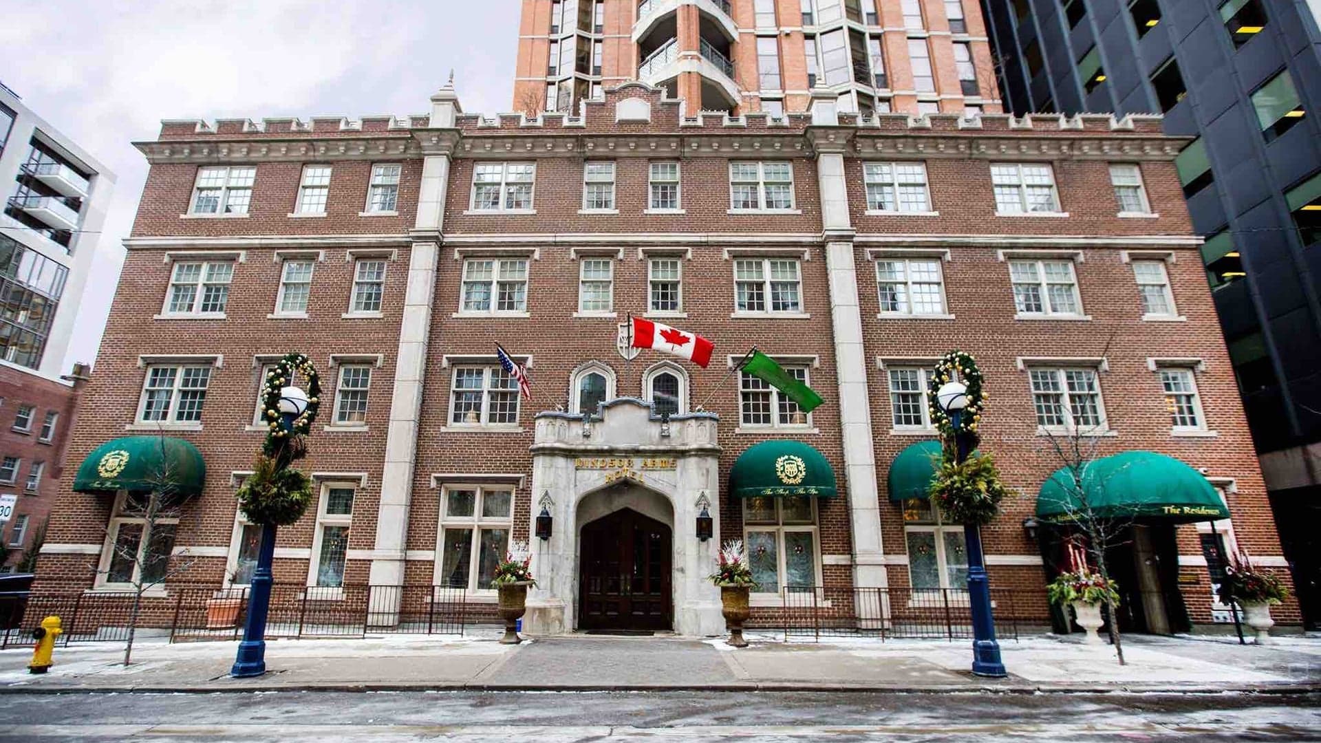 The outside of the windsor Arms hotel toronto made by brick 
