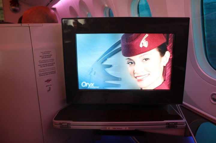 En titt i Qatar Airways Boeing 787 Dreamliner - Business Class på Qatar Airways Dreamliner - 4