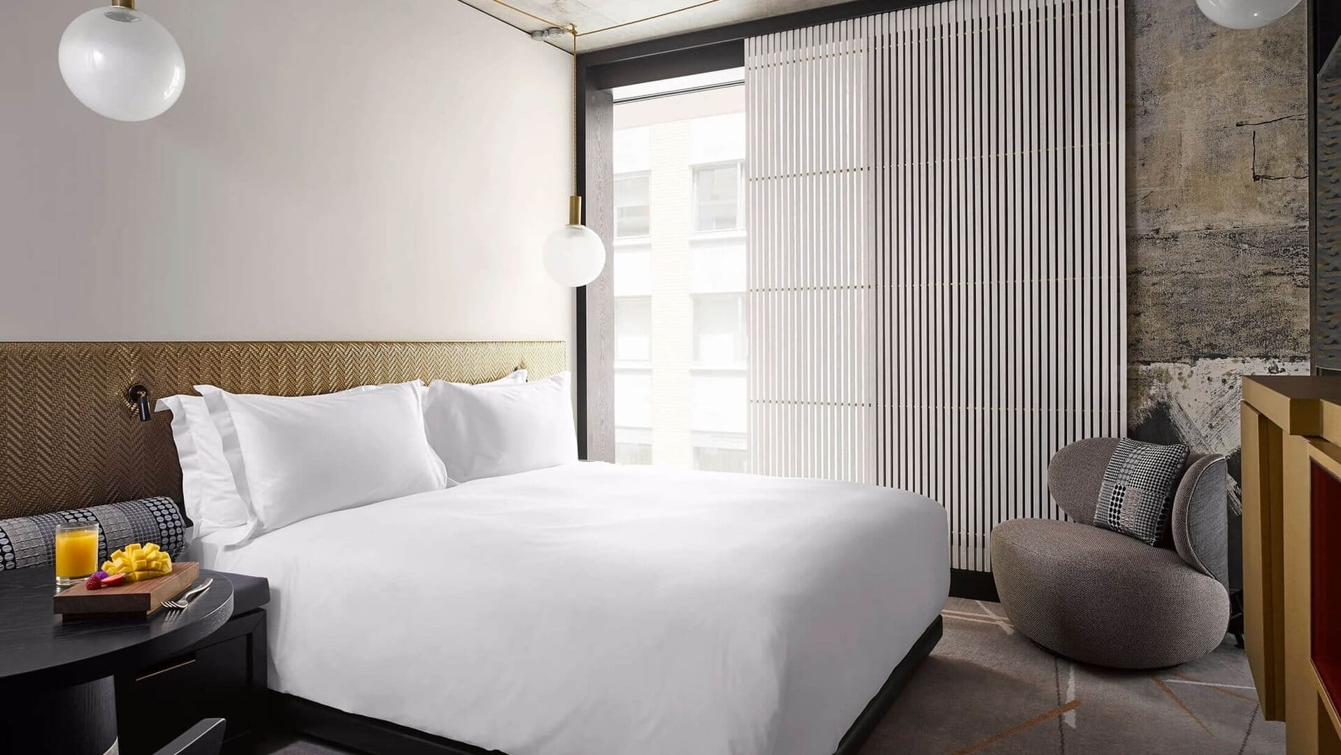 The nobu suite at Nobu hotel London shoreditch with a king sized bed