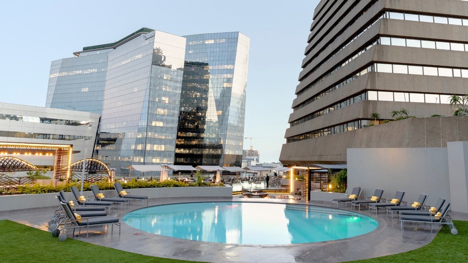 Outside pool area at sandton sun johannesburg