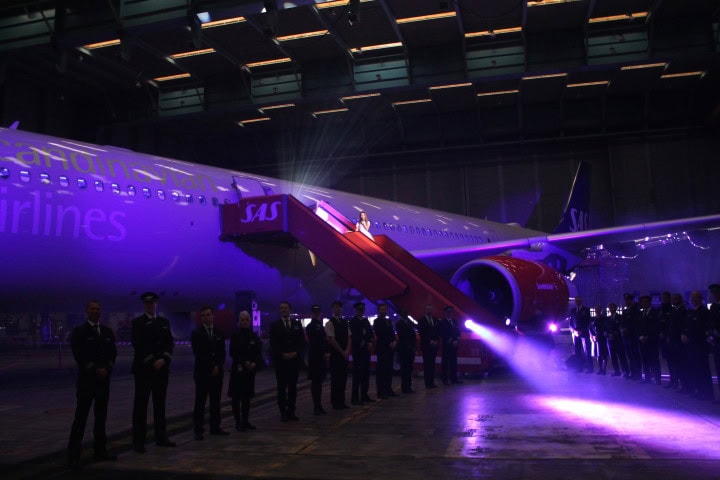 Innvielse av SAS nye Airbus A330 med nye seter og kabiner i alle klasser