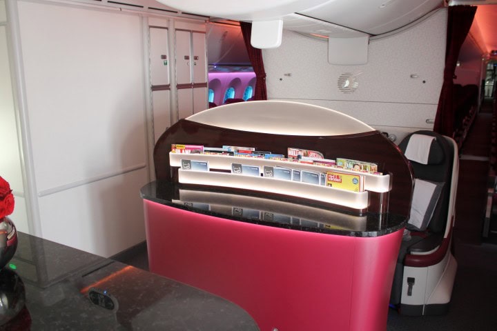 En titt i Qatar Airways Boeing 787 Dreamliner - Business Class på Qatar Airways Dreamliner - 7