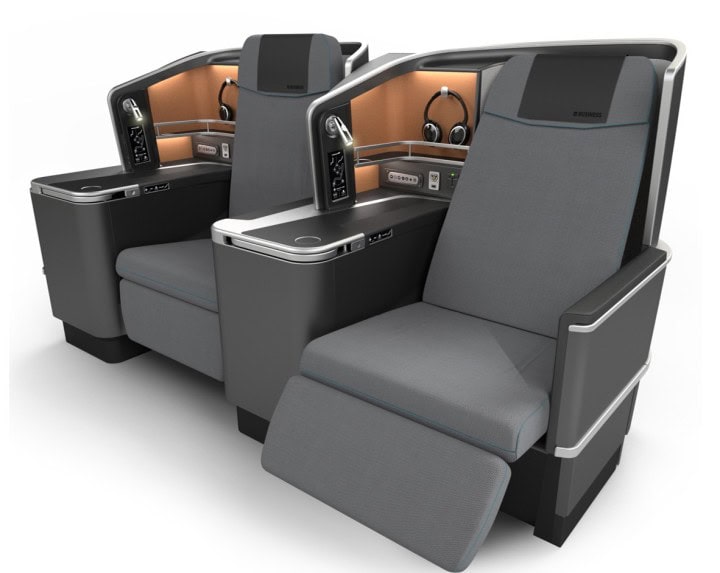 Fully flat i business class och HD-skärmar för alla. Första bilderna på SAS nya långdistansstolar - Nya SAS Business (Business Class) - Horisontellt platt med direktaccess till mittgången för alla - 1