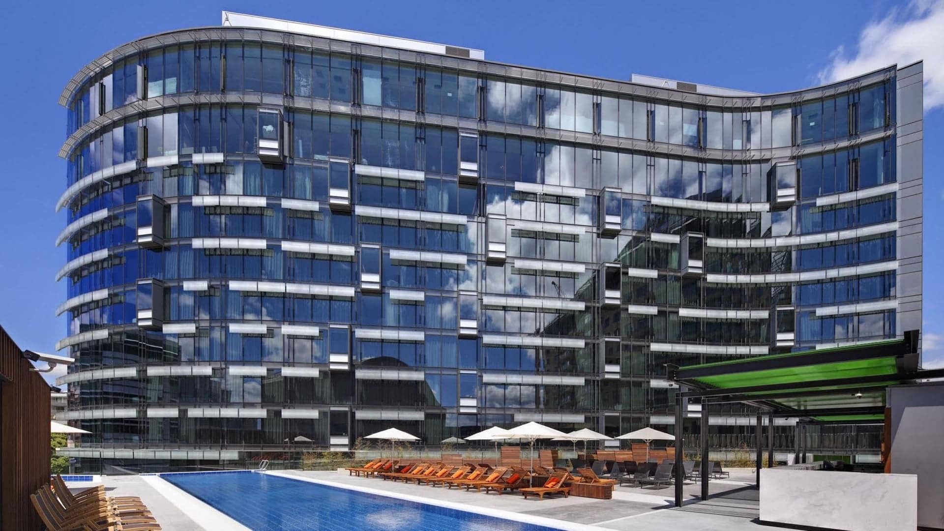 Outside pool area at the darling sydney