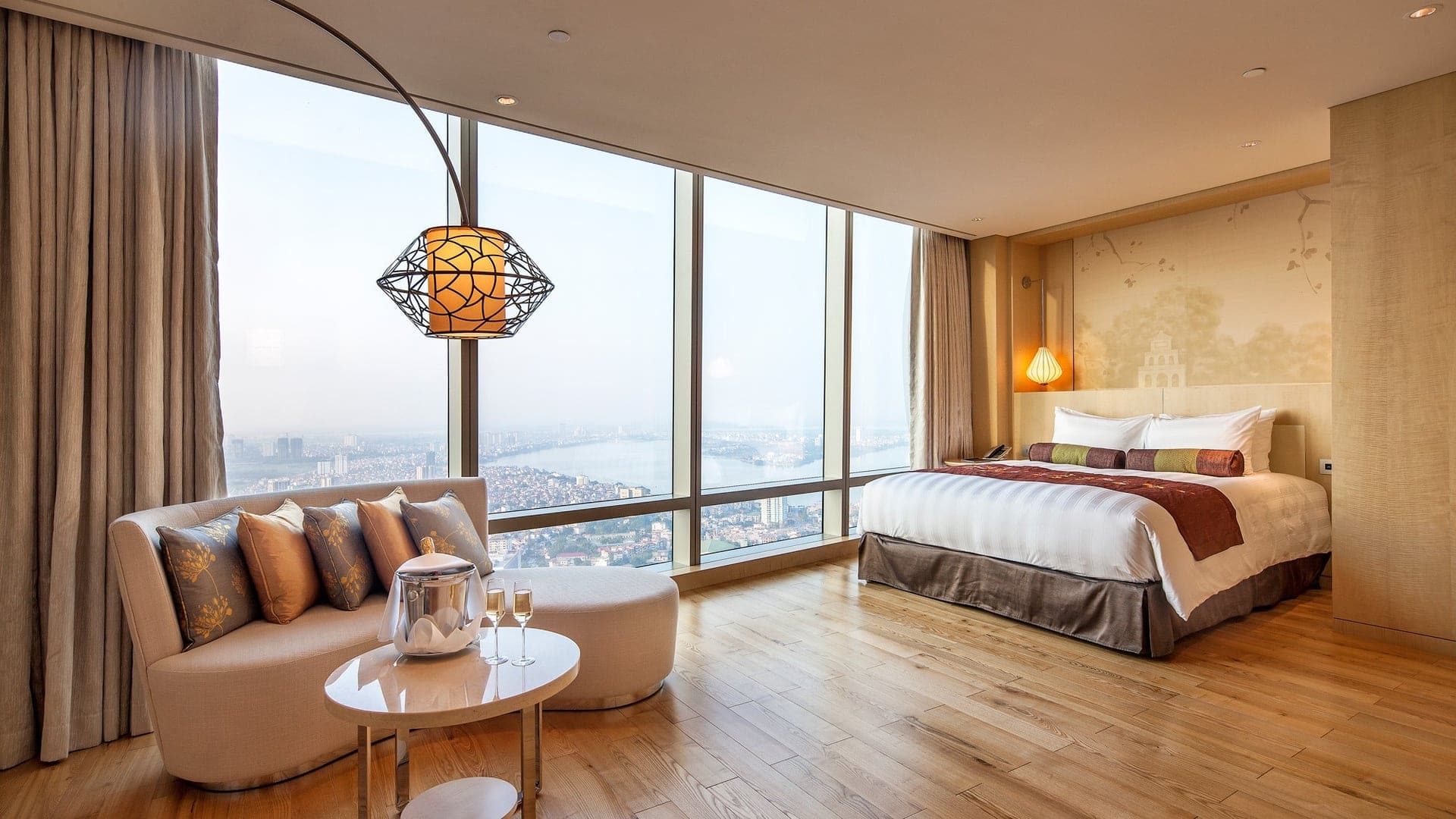 a room at Lotte Hotel Hanoi with large windows