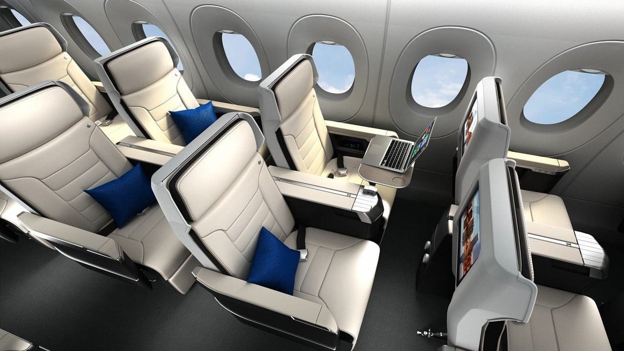 Breeze Airways showcases its Airbus A220 premium cabin image