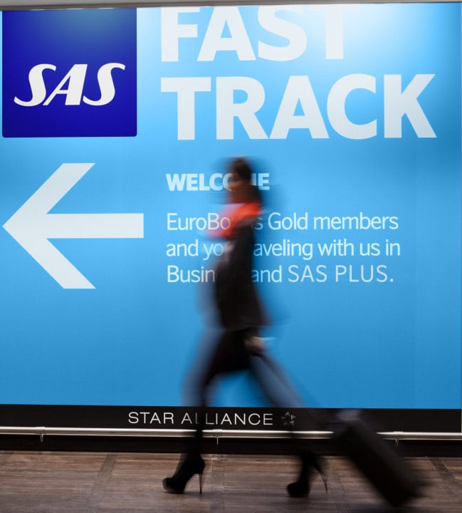SAS åbner egen fast track i Trondheim og Stavanger