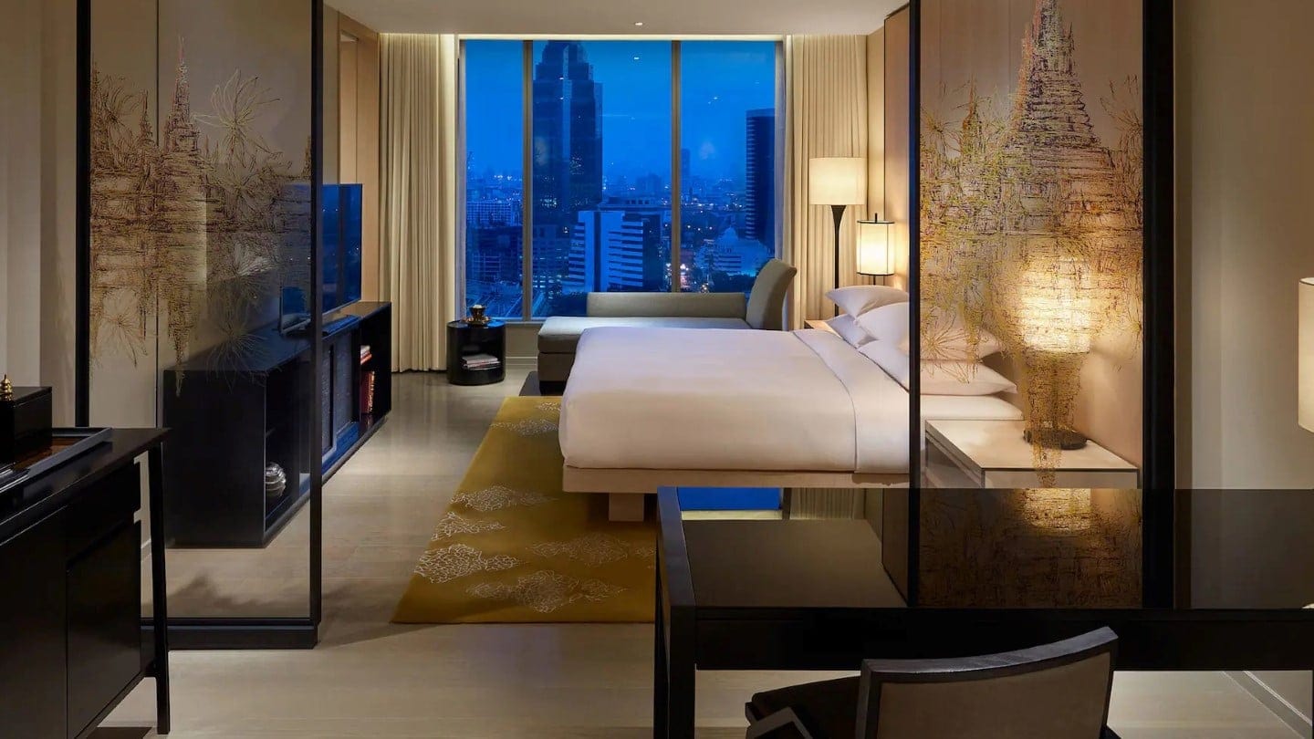 Bedroom at park hyatt bangkok