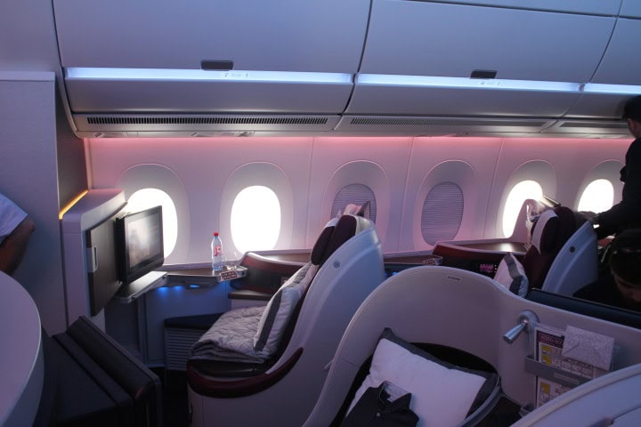 En första titt: Qatar Airways business class och economy class på nya Airbus A350 - Business Class på Airbus A350 - 1