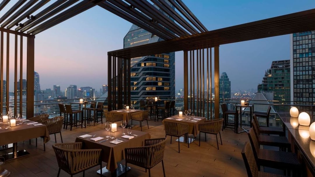 Terrace resturant at the okura prestige bangkok