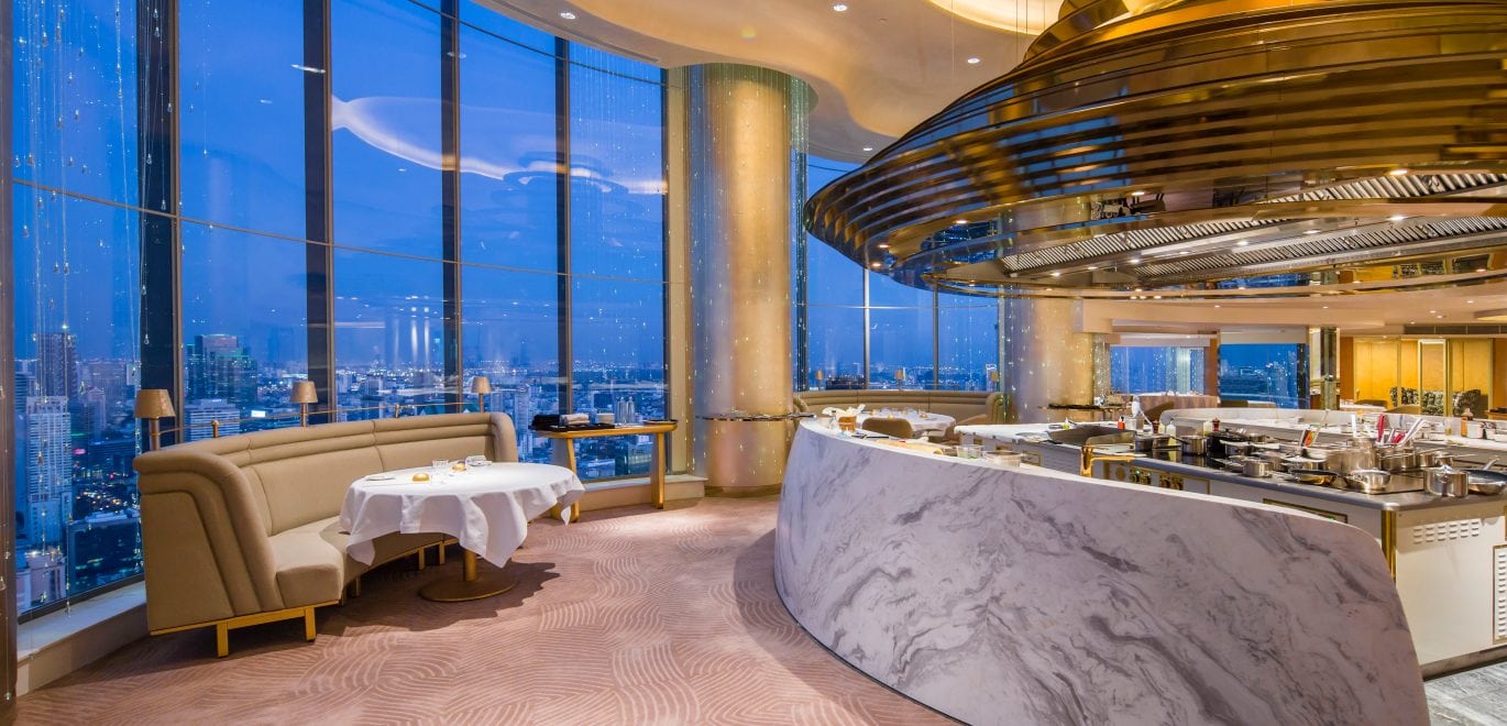 Resturant with large windows overlooking the city at lebua-tower club bangkok