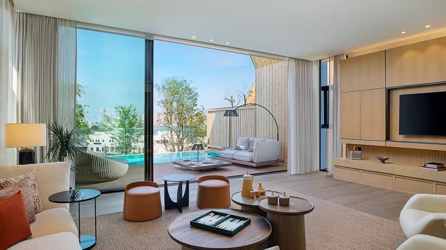 a suite with attached swimming pool at Katara Hills Doha 
