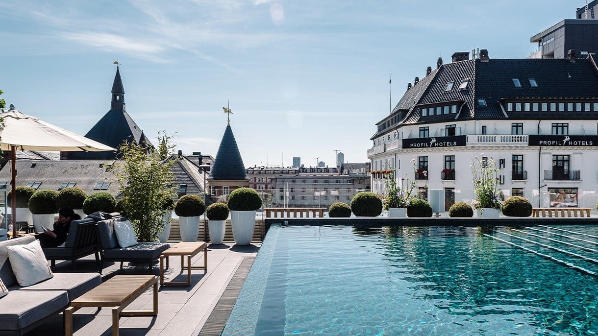 Outdoor pool at nimb hotel