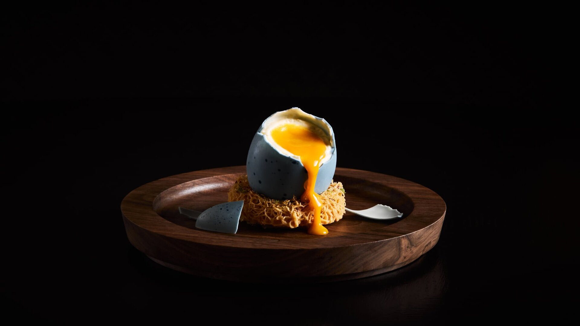 half boile egg served at Dinner by Heston Blumenthal