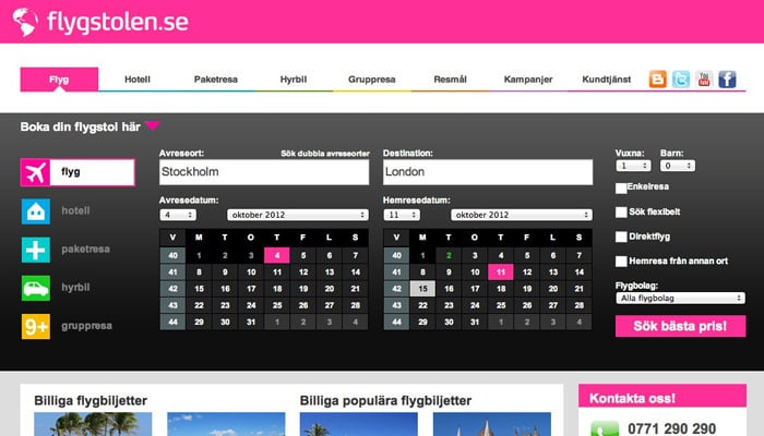 Resebyråtest 2012 Plats 4: Flygstolen, Opodo & Travellink - 3