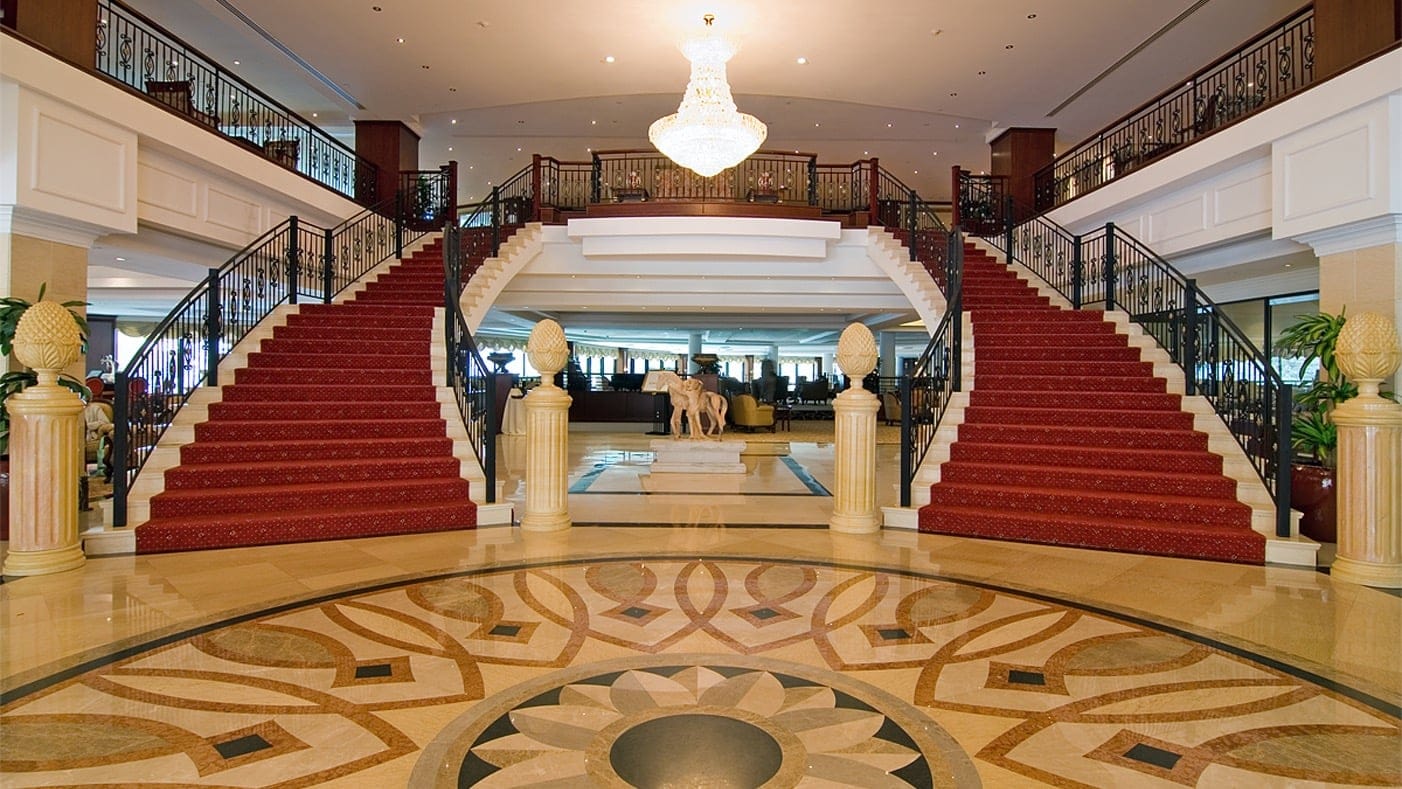 lobby of The Grand Hotel Excelsior