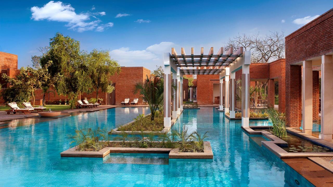 Pool area at ITC Mughal 