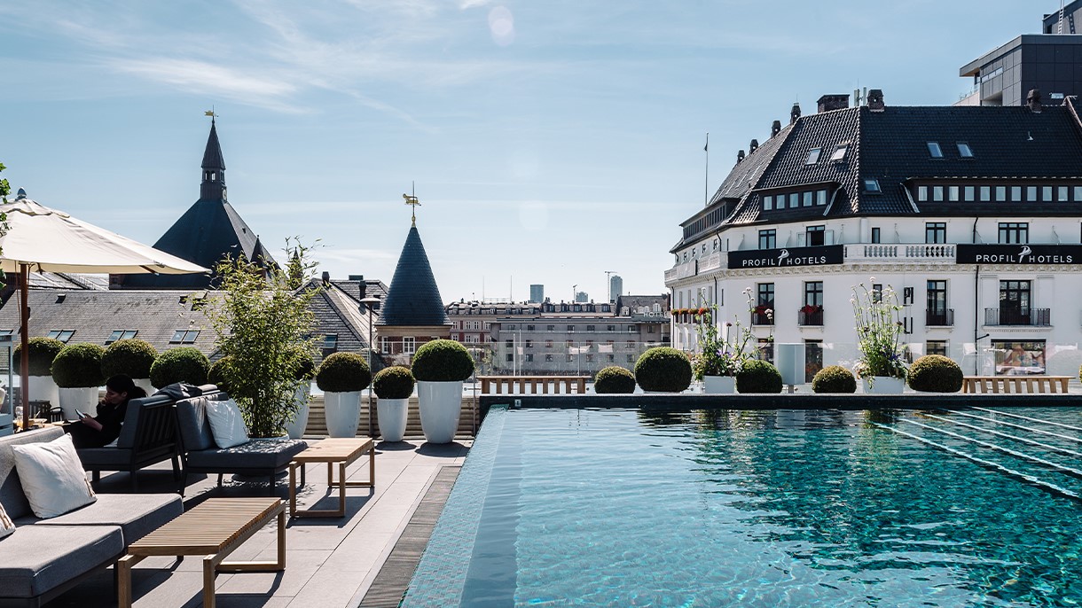 Outdoor pool at nimb hotel