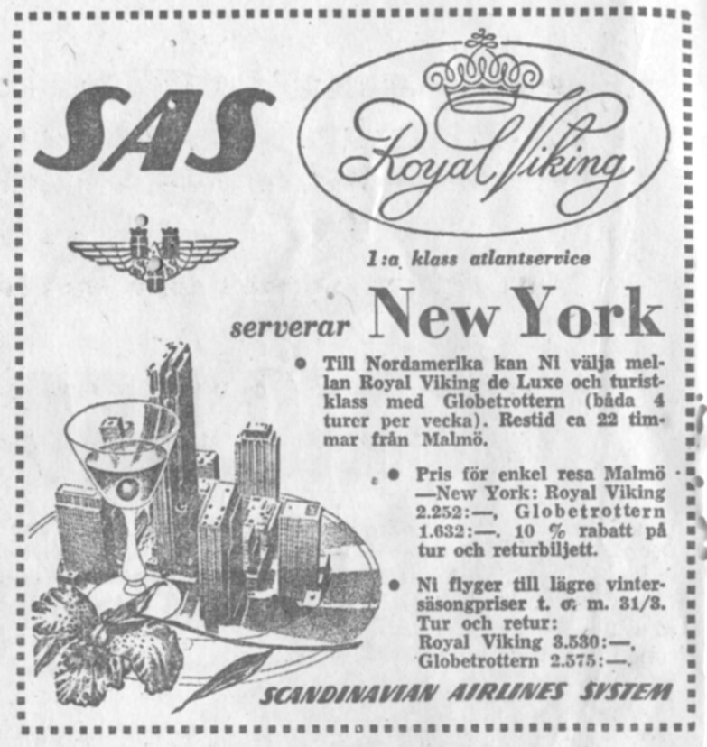 Sydsvenskan 1954 SAS 22 timmars flygning till New  York.jpg