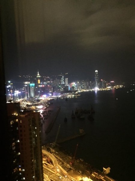 Grand Harbour Hong Kong - view from club lounge evening.JPG
